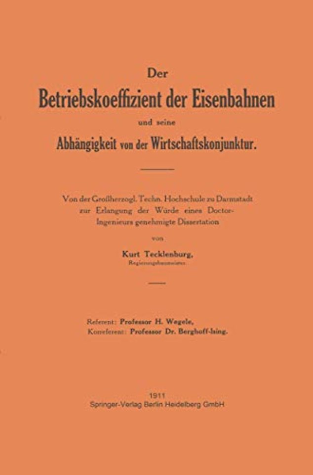Der Betriebskoeffizient der Eisenbahnen und seine Abhängigkeit von der Wirtschaftskonjunktur