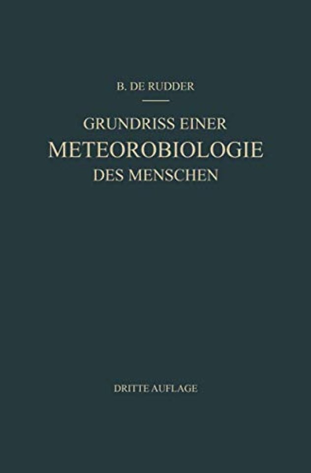 Grundriss Einer Meteorobiologie des Menschen