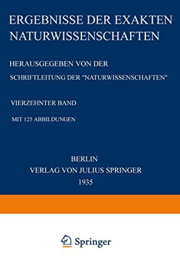 Ergebnisse der Exakten Naturwissenschaften