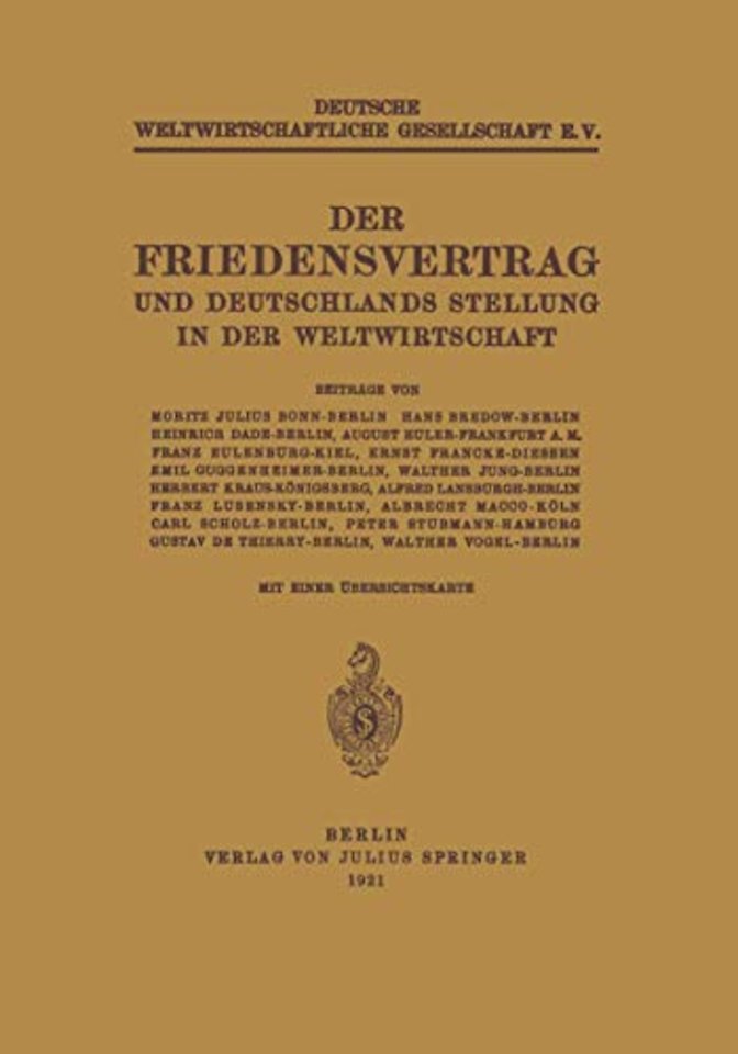 Der Friedensvertrag und Deutschlands Stellung in der Weltwirtschaft