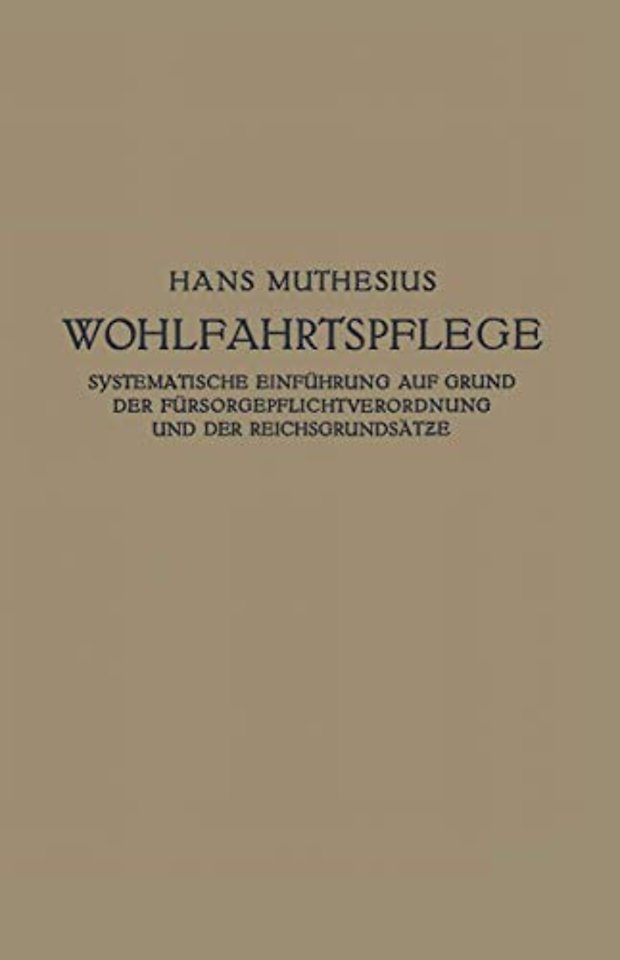 Die Wohlfahrtspflege