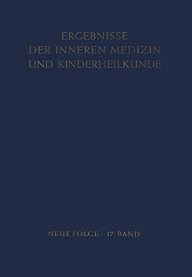 Ergebnisse der Inneren Medizin und Kinderheilkunde