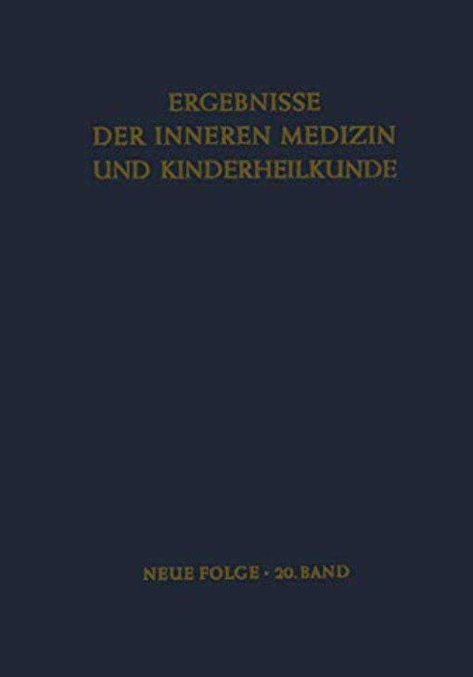 Ergebnisse der Inneren Medizin und Kinderheilkunde
