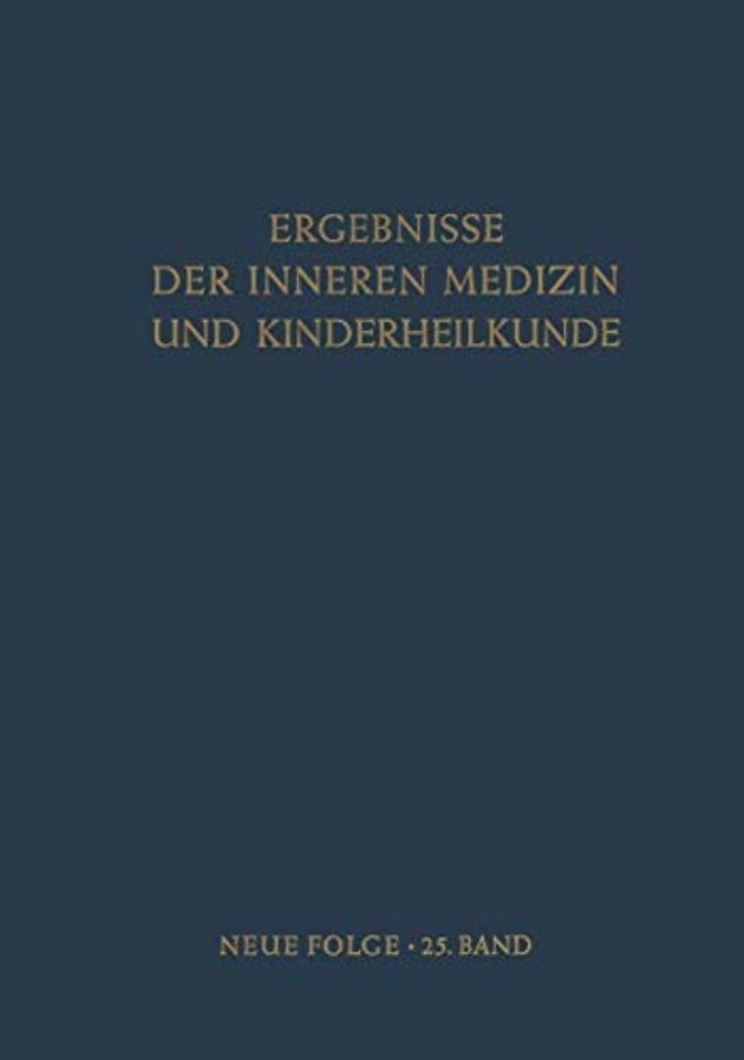 Ergebnisse der Inneren Medizin und Kinderheilkunde