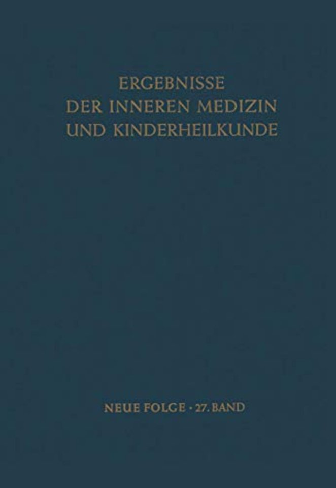 Ergebnisse der Inneren Medizin und Kinderheilkunde
