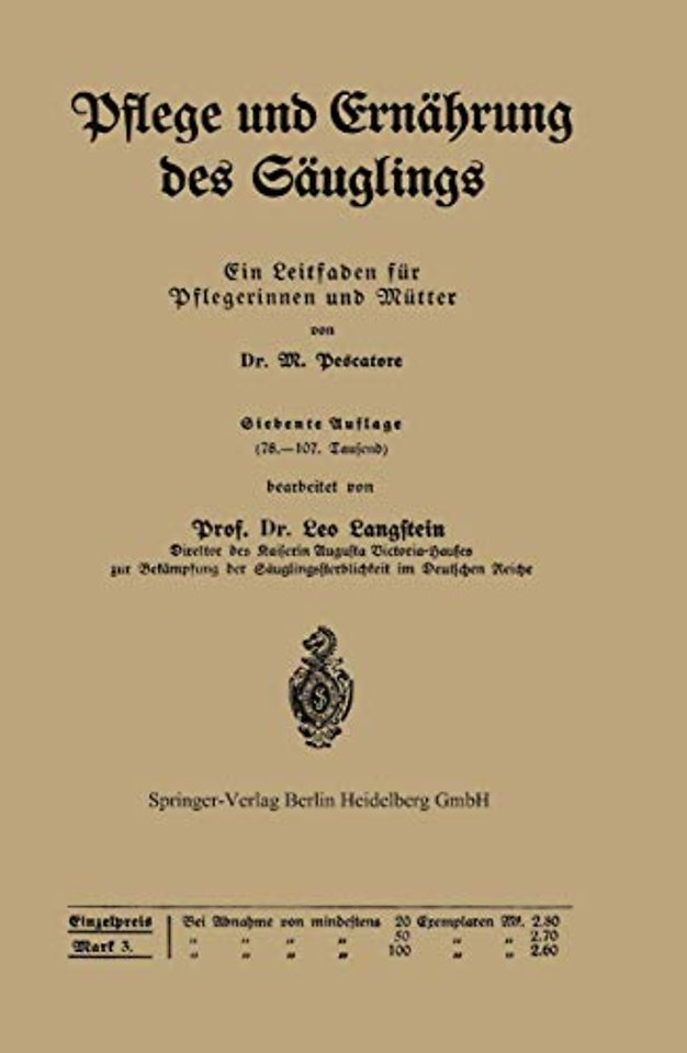 Pflege und Ernährung des Säuglings