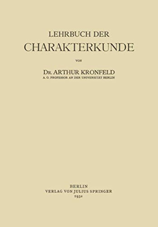 Lehrbuch der Charakterkunde
