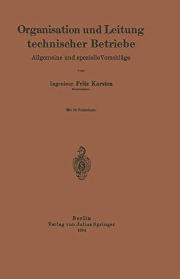 Organisation und Leitung technischer Betriebe