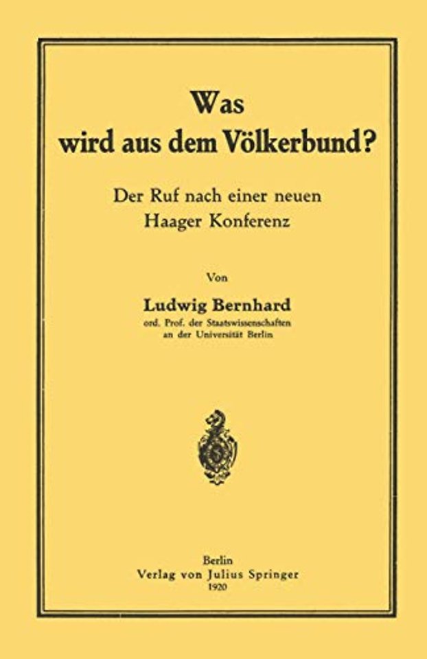 Was wird aus dem Völkerbund?