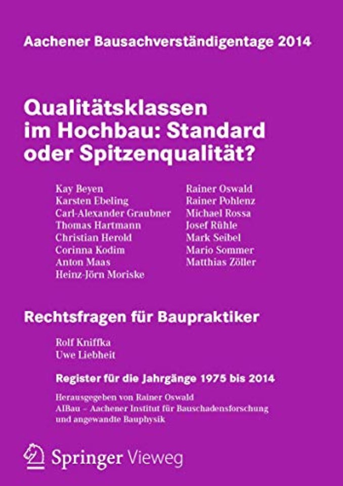 Aachener Bausachverständigentage 2014
