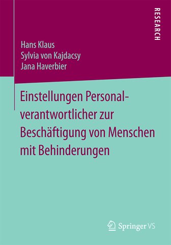 Einstellungen Personalverantwortlicher zur Beschäftigung von Menschen mit Behinderungen