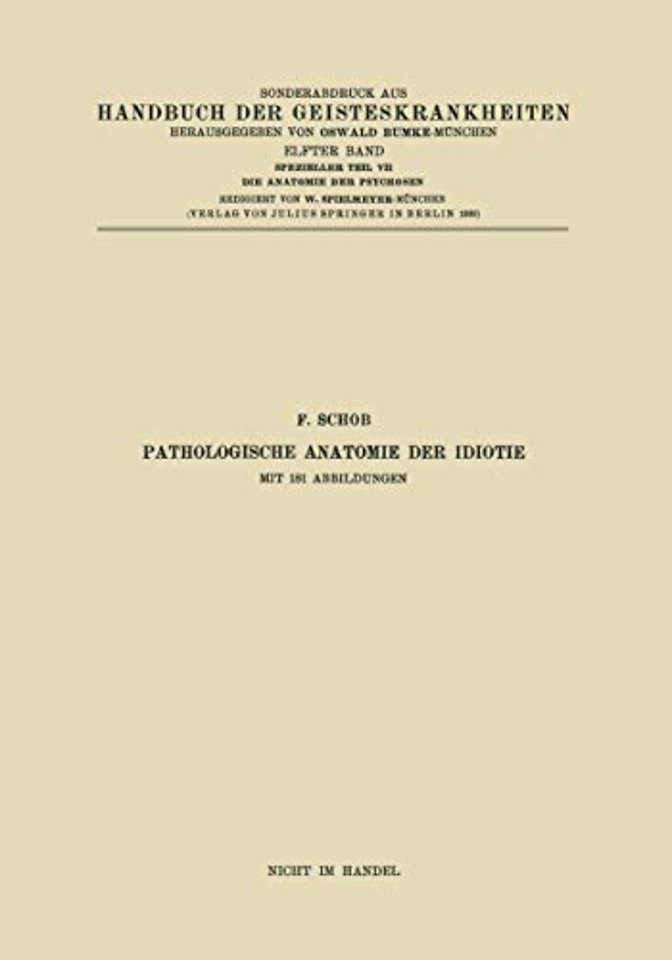 Pathologische Anatomie der Idiotie