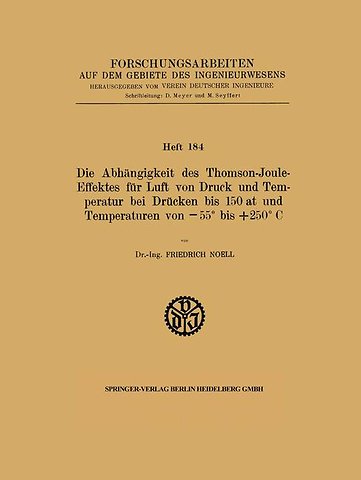 Die Abhängigkeit des Thomson-Joule-Effektes für Luft von Druck und Temperatur bei Drücken bis 150 at und Temperaturen von −55° bis +250° C