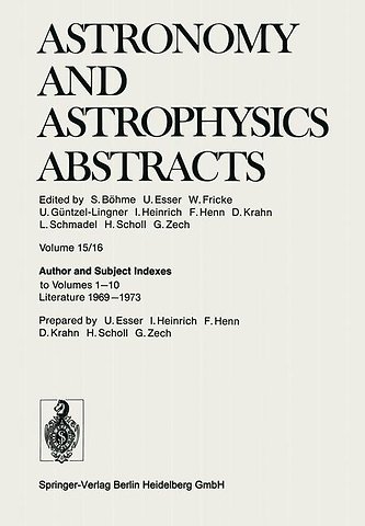 Author and Subject Indexes to Volumes 1–10 Literature 1969–1973
