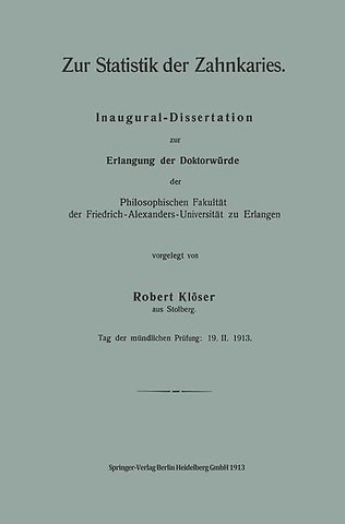 Zur Statistik der Zahnkaries