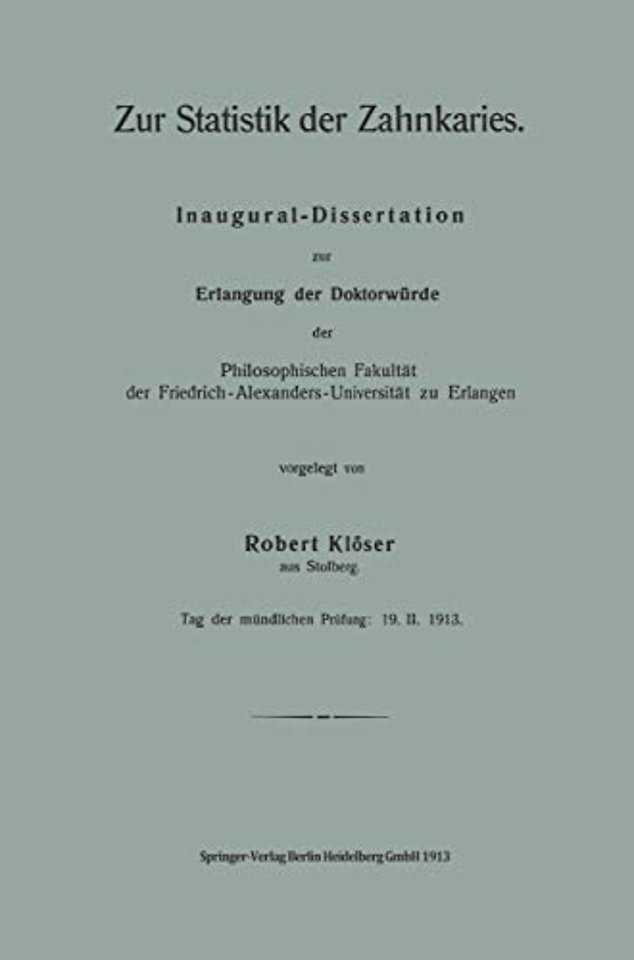 Zur Statistik der Zahnkaries