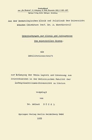 Untersuchungen zur Klinik und Pathogenese des mikrobiellen Ekzems