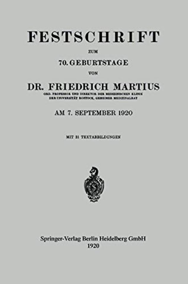 Festschrift zum 70. Geburtstage