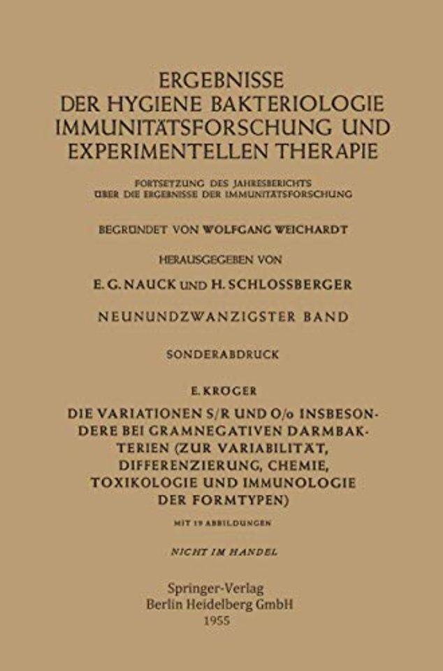 Die Variationen S/R und O/o Insbesondere bei Gramnegativen Darmbakterien