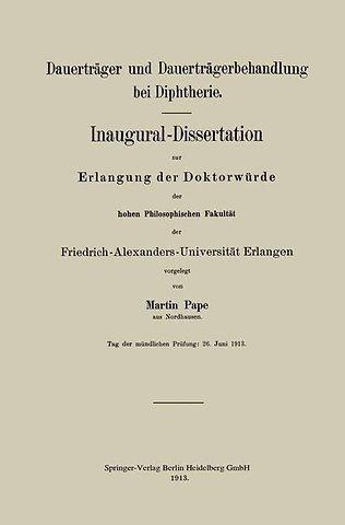 Dauerträger und Dauerträgerbehandlung bei Diphtherie