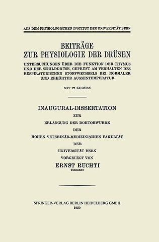 Beiträge zur Physiologie der Drüsen
