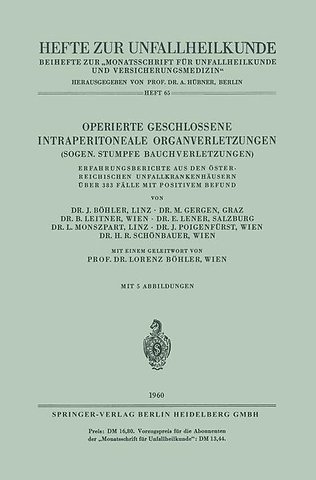Operierte Geschlossene Intraperitoneale Organverletzungen