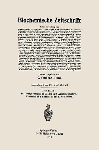 Fütterungsversuch an Ziegen mit Ammoniumacetat, Harnstoff und Hornmehl als Eiweißersatz