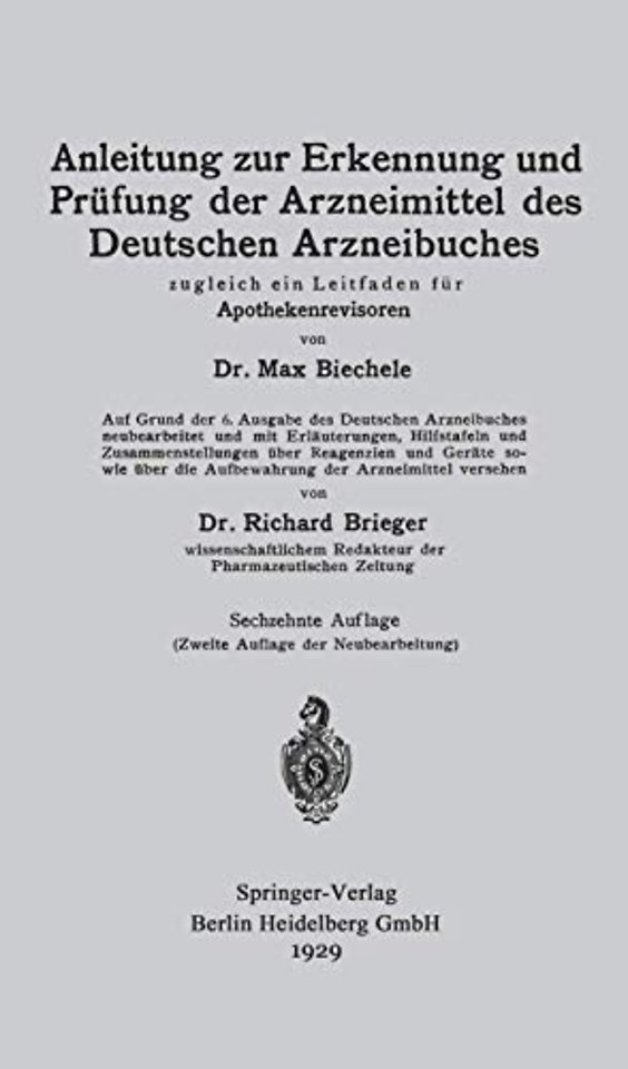 Anleitung zur Erkennung und Prüfung der Arzneimittel des Deutschen Arzneibuches