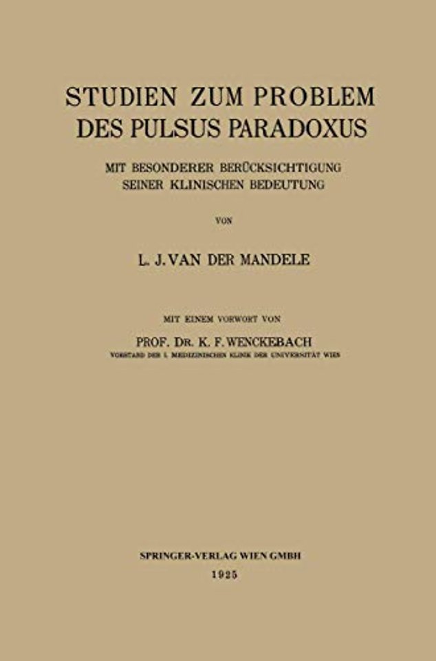 Studien zum Problem des Pulsus Paradoxus