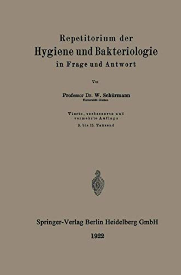 Repetitorium der Hygiene und Bakteriologie in Frage und Antwort