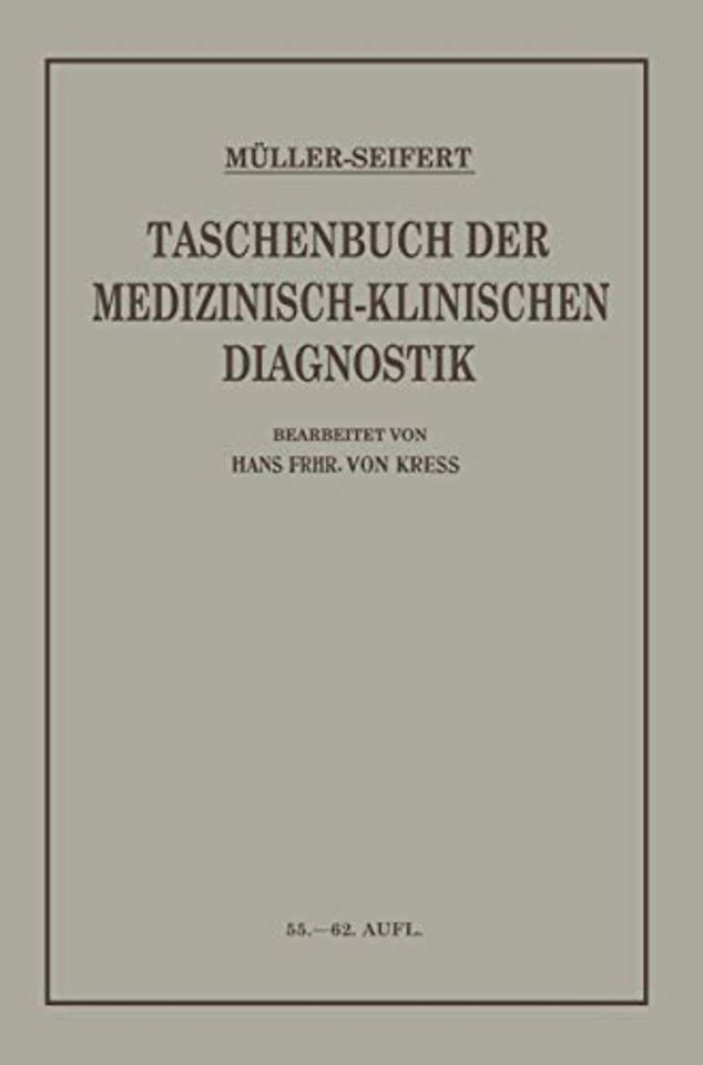 Taschenbuch der Medizinisch Klinischen Diagnostik
