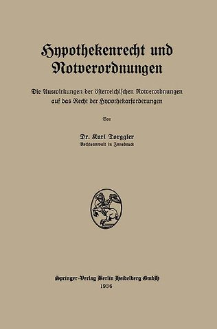 Hypothekenrecht und Notverordnungen