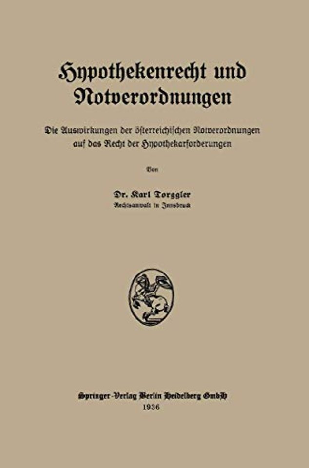 Hypothekenrecht und Notverordnungen