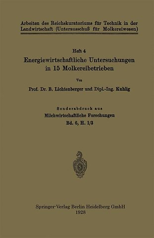 Energiewirtschaftliche Untersuchungen in 15 Molkereibetrieben