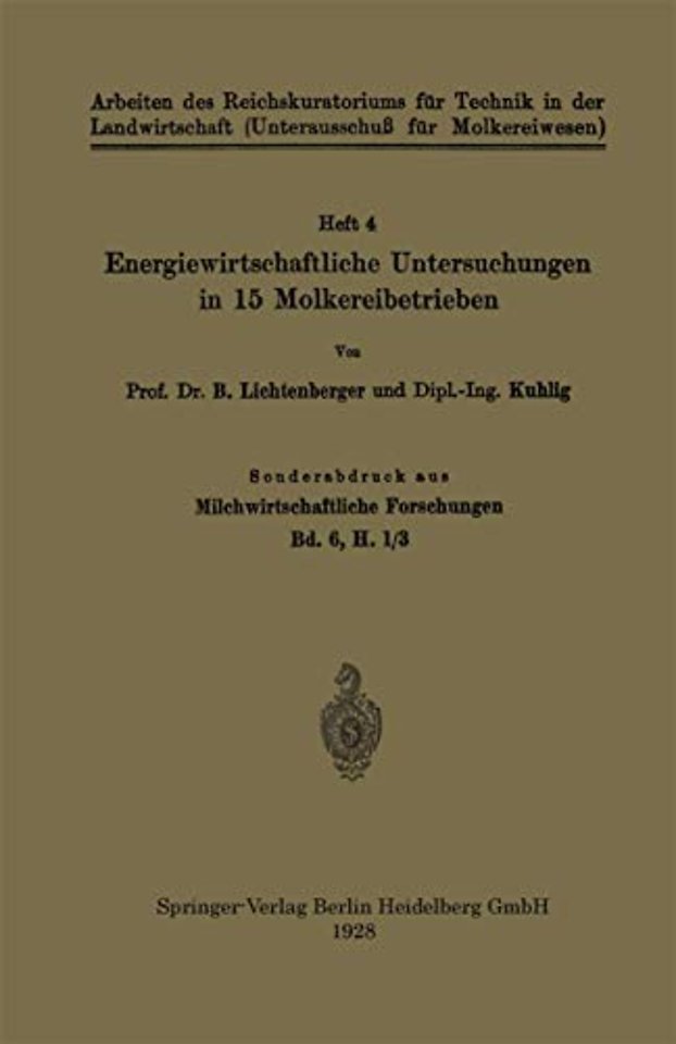 Energiewirtschaftliche Untersuchungen in 15 Molkereibetrieben