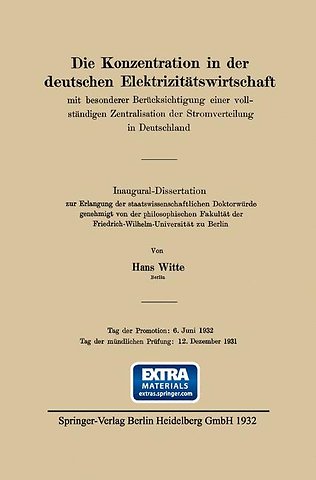 Die Konzentration in der deutschen Elektrizitätswirtschaft