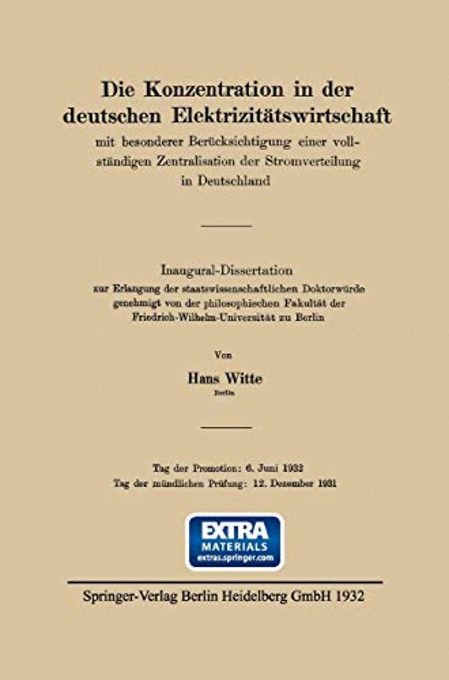 Die Konzentration in der deutschen Elektrizitätswirtschaft