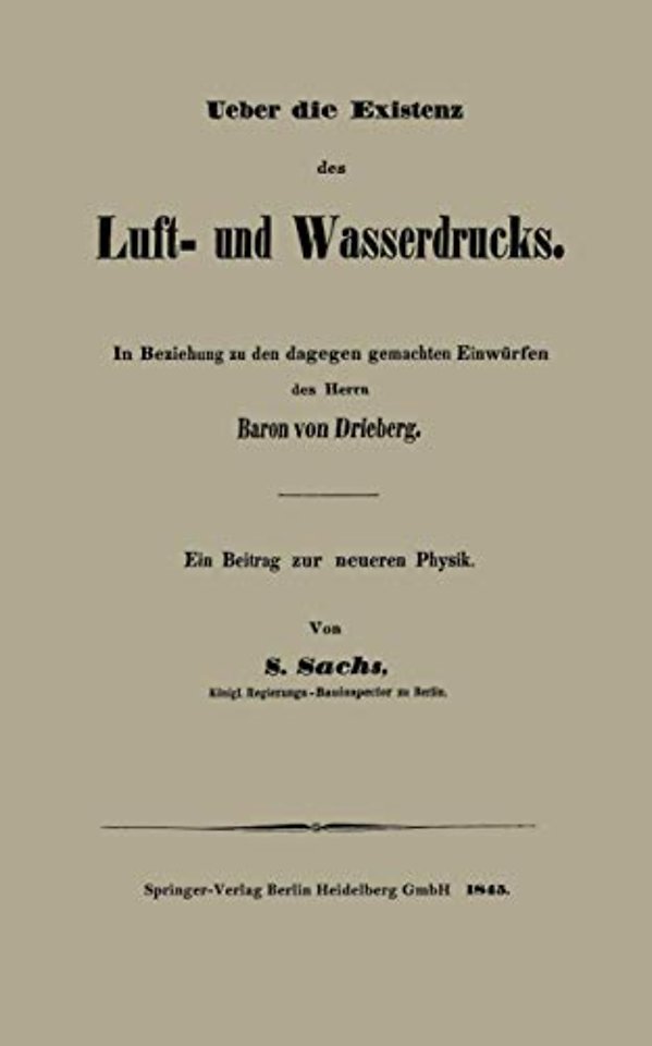 Ueber die Existenz des Luft- und Wasserdrucks