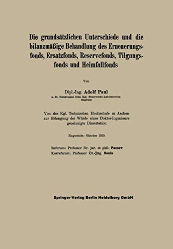 Die grundsätzlichen Unterschiede und die bilanzmäßige Behandlung des Erneuerungsfonds, Ersatzfonds, Reservefonds, Tilgungsfonds und Heimfallfonds