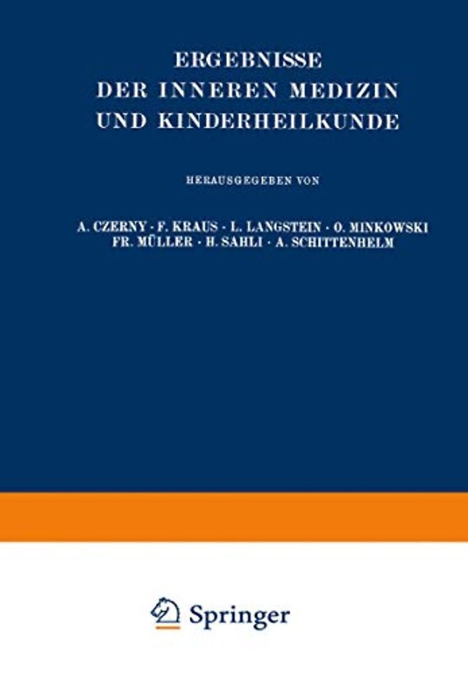 Ergebnisse der Inneren Medizin und Kinderheilkunde