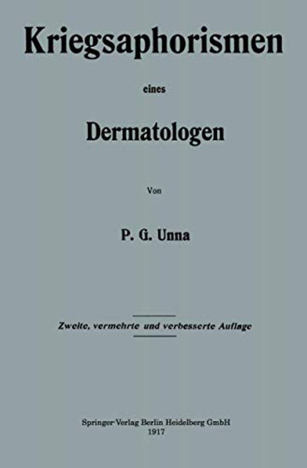 Kriegsaphorismen eines Dermatologen