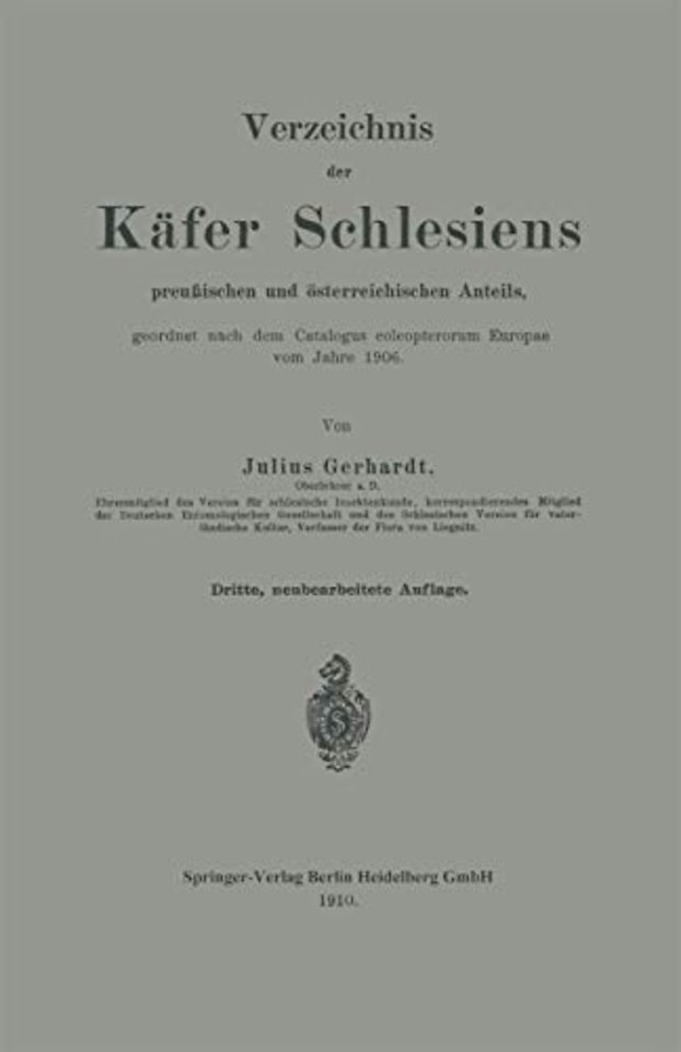 Verzeichnis der Käfer Schlesiens