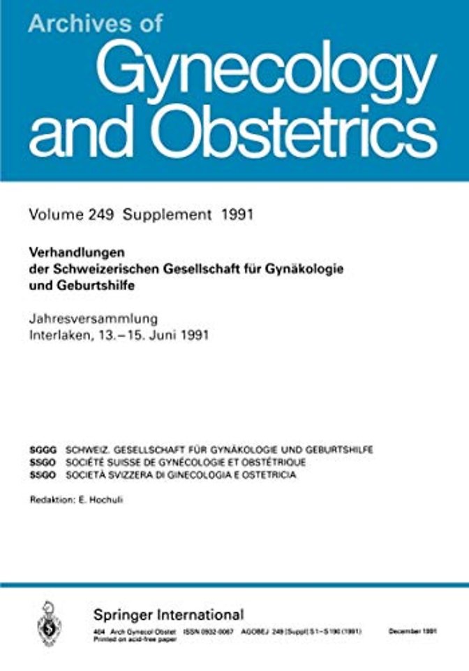 Verhandlungen der Schweizerischen Gesellschaft für Gynäkologie und Geburtshilfe