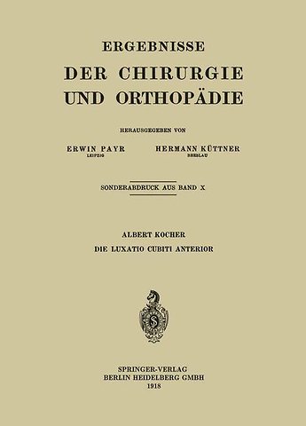 Die Luxatio Cubiti Anterior