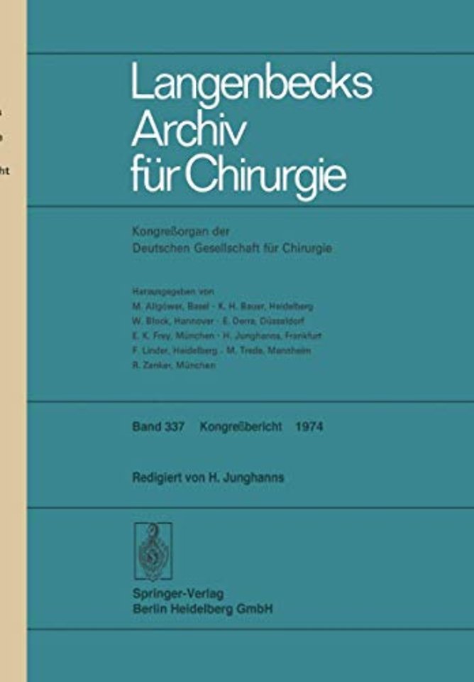 Verhandlungen der Deutschen Gesellschaft für Chirurgie: Tagung vom 8. bis 11. Mai 1974