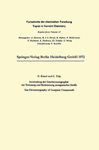 Anwendung der Gaschromatographie zur Trennung und Bestimmung anorganischer Stoffe