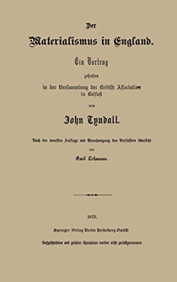 Der Materialismus in England