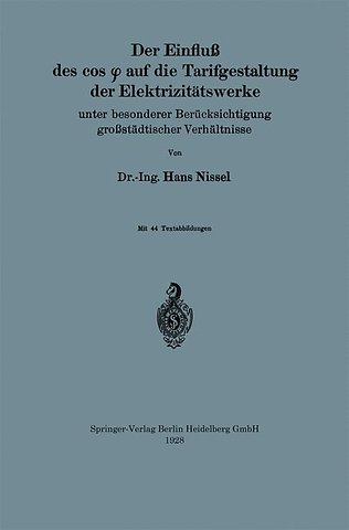 Der Einfluß des cos φ auf die Tarifgestaltung der Elektrizitätswerke