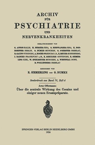 Über die zentrale Wirkung des Cocains und einiger neuen Ersatzpräparate