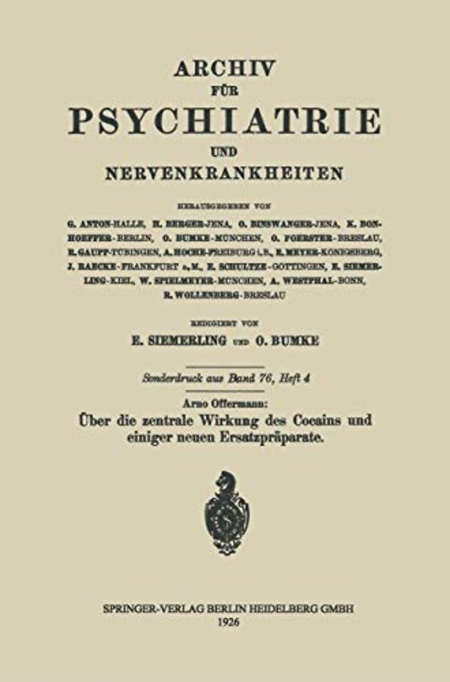 Über die zentrale Wirkung des Cocains und einiger neuen Ersatzpräparate